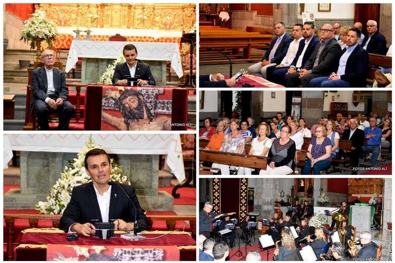 El sacerdote Juan María Mena, momento de la lectura del pregón (Foto Antonio Ali)